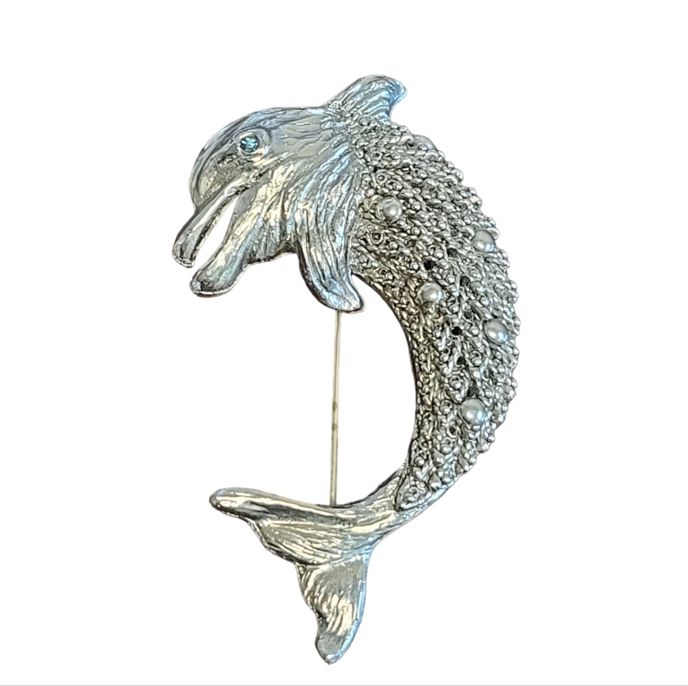 Dolphin pin, estate dolphin brooch